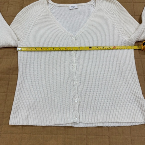 Aritzia Wilfred Wool Cotton White Cardigan #79024 Size 2XS Runs Big 
Oversized - Picture 7 of 8